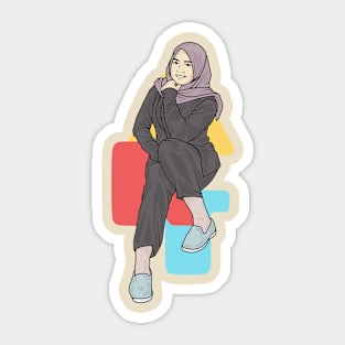 Women Brown Outfit Sticker